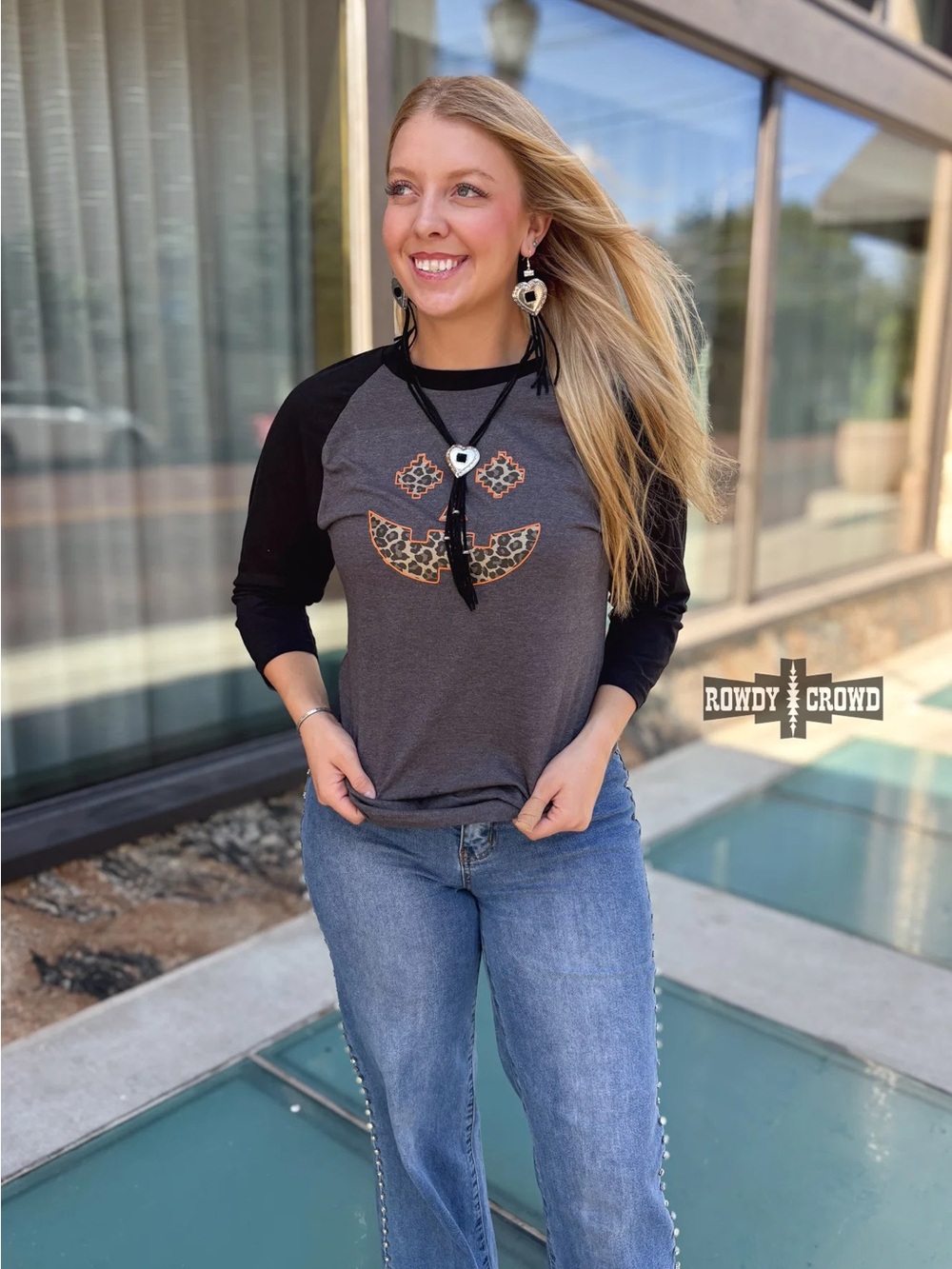 Howdy Halloween Raglan Top - Picture 3 of 4